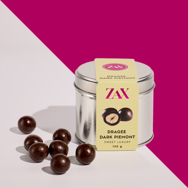 DRAGEE DARK PIEMONTE – Haselnuss-Dragees in dunkler Schokolade