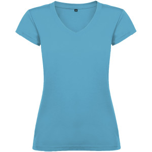 Victoria Damen-T-Shirt mit kurzen Ärmeln und V-Ausschnitt - Reklamnepredmety