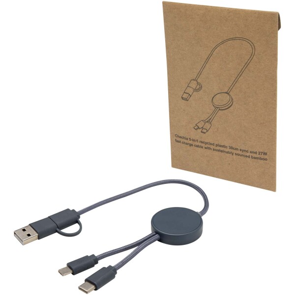 Citala 30 cm 5-in-1 Kabel aus recyceltem Kunststoff für Datenübertragung und 27W Schnellladung