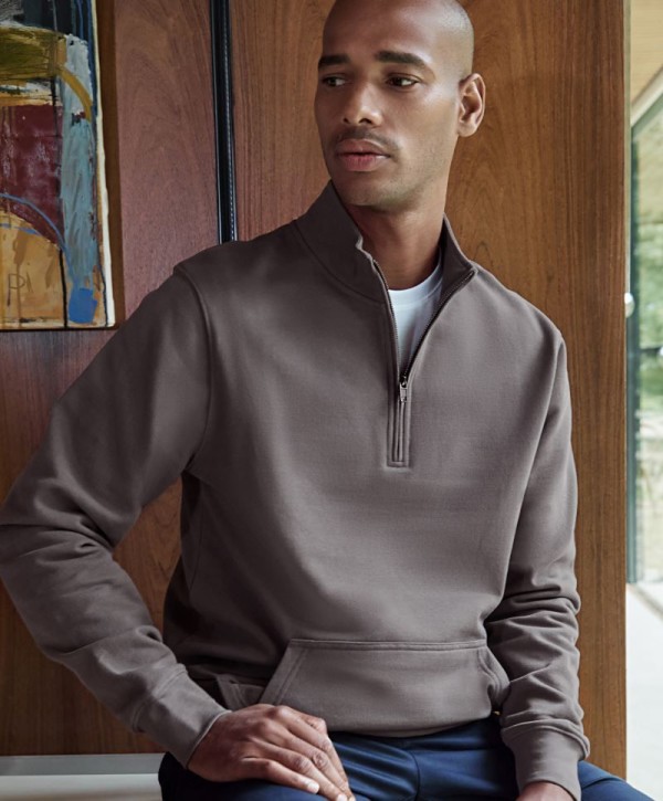Piqué Sweater mit 1/4 Zip KK 339