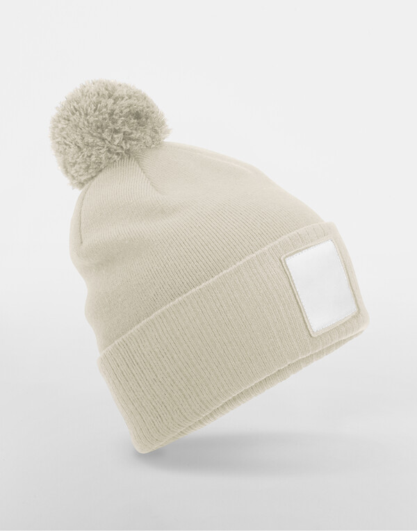 Appliqué Patch Pom Beanie