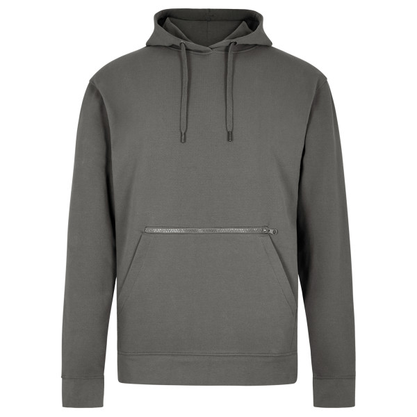 Piqué-Hoodie mit Reißverschlusstasche