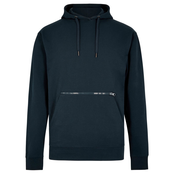 Piqué-Hoodie mit Reißverschlusstasche