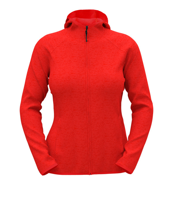 Lux Strickfleecejacke mit Kapuze für Damen