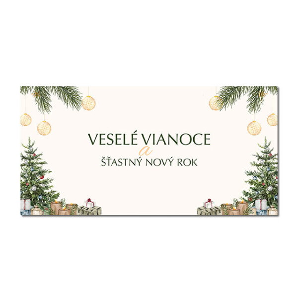 Single-sheet New Year's card with text, printed on both sides. Supplied with an envelope.