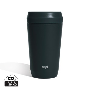 Topl To Go-Becher aus recyceltem Stahl, patentierter 360-Deckel, 354 ml - Reklamnepredmety