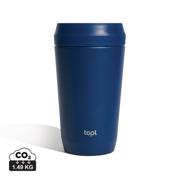 Topl To Go-Becher aus recyceltem Stahl, patentierter 360-Deckel, 354 ml