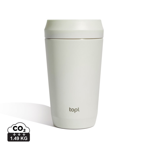 Topl To Go-Becher aus recyceltem Stahl, patentierter 360-Deckel, 354 ml
