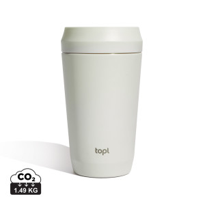 Topl To Go-Becher aus recyceltem Stahl, patentierter 360-Deckel, 354 ml - Reklamnepredmety