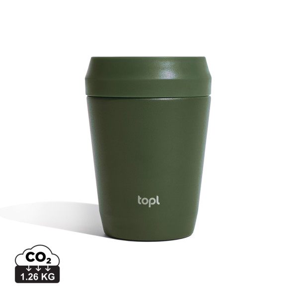 Topl To Go Tumbler aus recyceltem Stahl, patentierter 360-Deckel, 235 ml