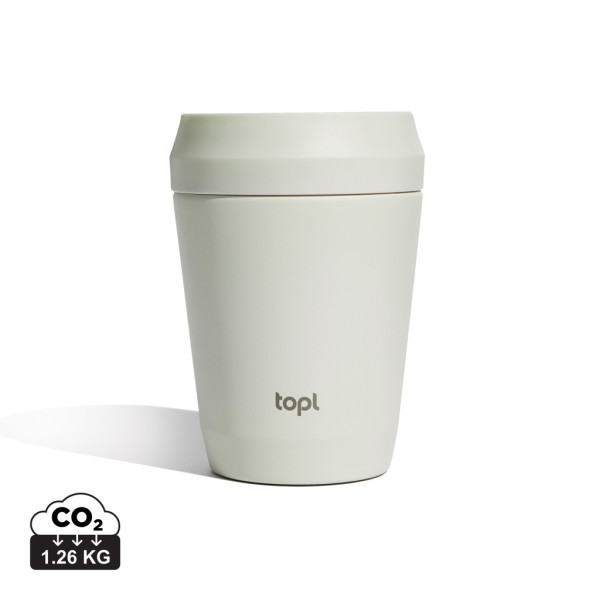 Topl To Go Tumbler aus recyceltem Stahl, patentierter 360-Deckel, 235 ml