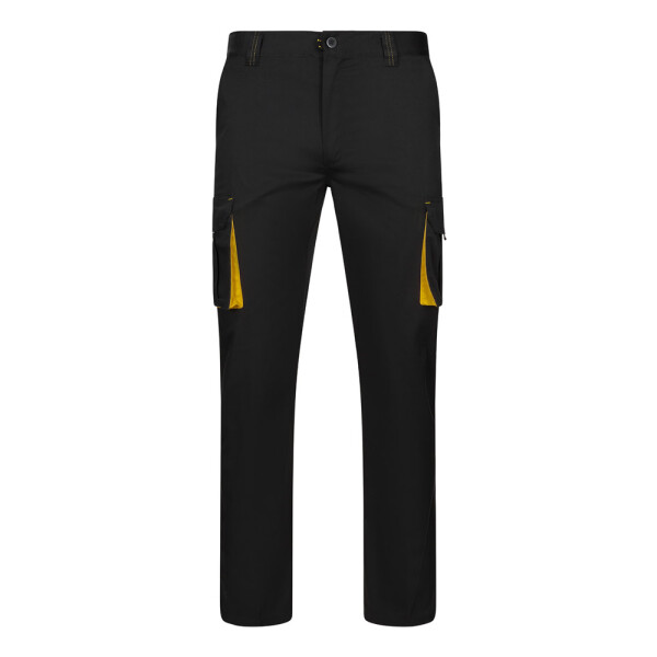 VL FIDES. Zweifarbige Stretch-Hose mit mehreren Taschen (240 g/m²)