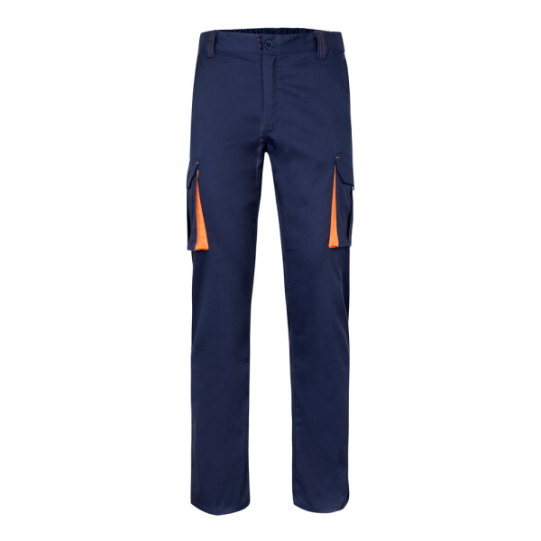 VL FIDES. Zweifarbige Stretch-Hose mit mehreren Taschen (240 g/m²)