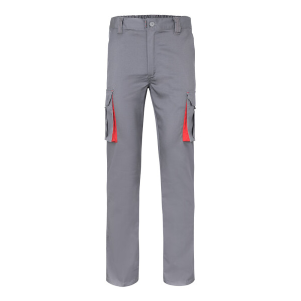 VL FIDES. Zweifarbige Stretch-Hose mit mehreren Taschen (240 g/m²)