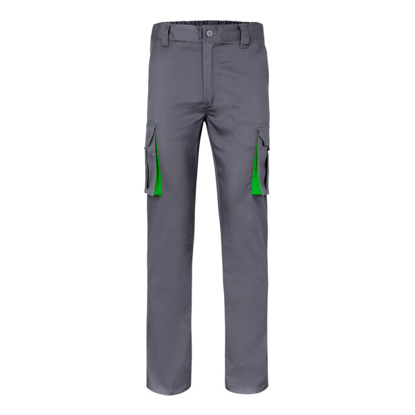 VL FIDES. Zweifarbige Stretch-Hose mit mehreren Taschen (240 g/m²)