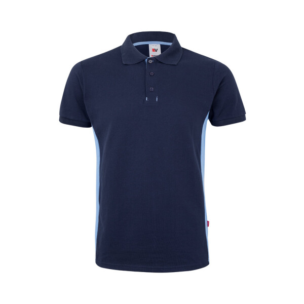VL SUPAY. Zweifarbiges Piqué-Poloshirt (180 g/m²), kurzärmelig