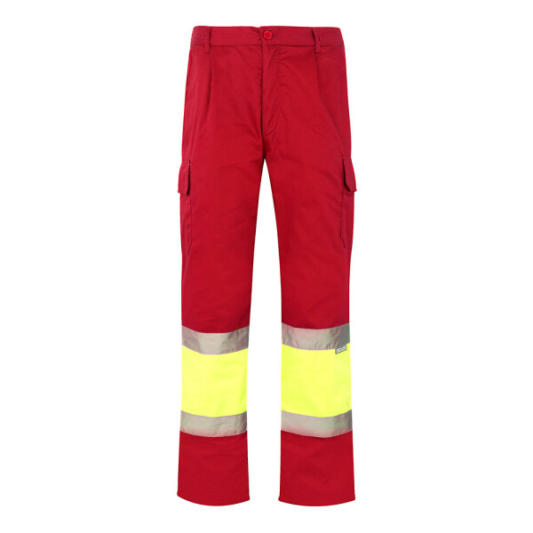VL ATHENA. Zweifarbige Hose aus Twill (210 g/m²), gefüttert, mit mehreren Taschen