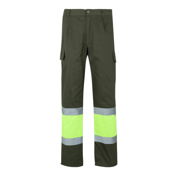 VL ATHENA. Zweifarbige Hose aus Twill (210 g/m²), gefüttert, mit mehreren Taschen