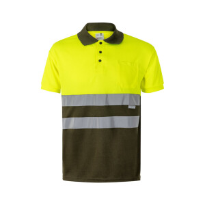VL CUPID. Zweifarbiges Poloshirt im Bird-Eye-Design (160g/m²) mit kurzen Ärmeln, aus Polyester (100%) - Reklamnepredmety