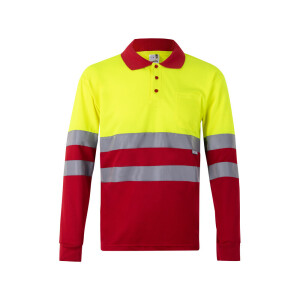 VL VULCAN. Zweifarbiges Poloshirt im Bird-Eye-Design (160g/m²) mit langen Ärmeln, aus Polyester (100%) - Reklamnepredmety