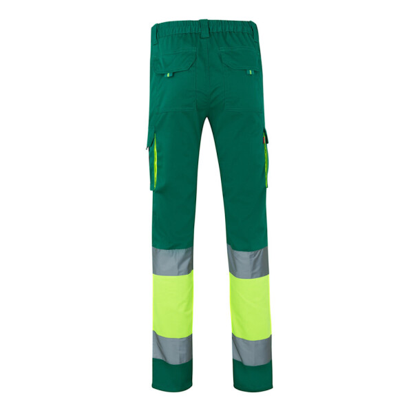 VL ZEUS. Zweifarbige Stretch-Hose mit mehreren Taschen (240 g/m²), aus Baumwolle (46 %), EME (38 %) und Polyester (16 %)