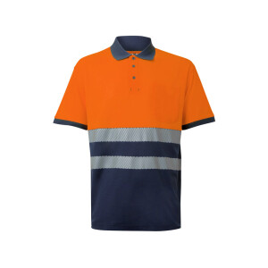 VL ACHELOUS. Zweifarbiges Piqué-Poloshirt (150g/m²) mit kurzen Ärmeln, aus Baumwolle (55%) und Polyester (45%) - Reklamnepredmety