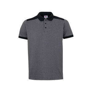 VL VELES. Zweifarbiges Stretch-Piqué-Poloshirt (200 g/m²) mit kurzen Ärmeln, aus Polyester (96 %) und Elastan (4 %) - Reklamnepredmety