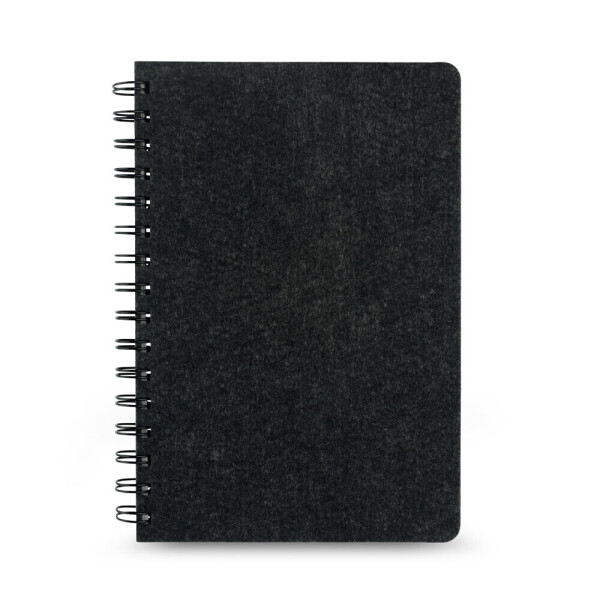 MISHIMA. A5-Ringbuch mit flexiblem Einband aus recyceltem Filz (100% rPET) mit linierten Seiten
