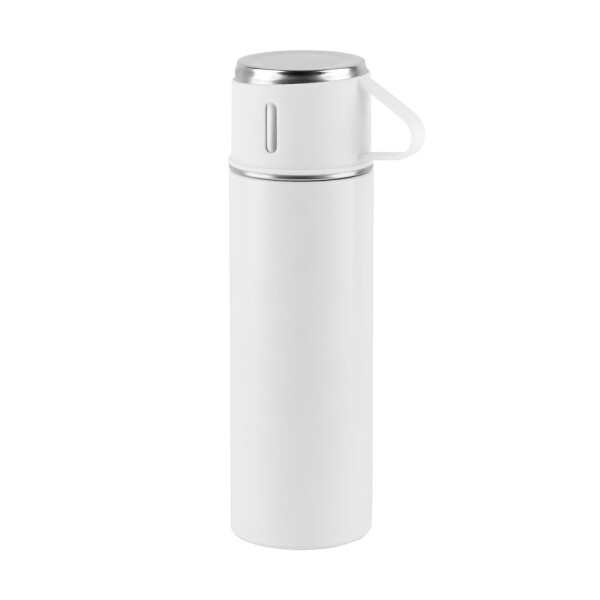 COMANECI. Doppelwandige Edelstahlflasche (90% recycelt) mit matter Oberfläche 490 ml