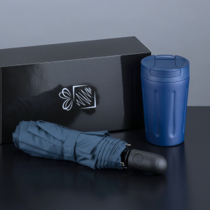 DAILY-SET: SCANDIC-BECHER UND CAMBRIDGE-REGENSCHIRM - Reklamnepredmety