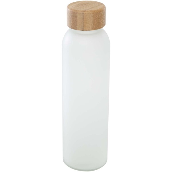 Lume Flasche, 500 ml, aus mattiertem Kalk-Soda-Glas mit Bambusdeckel