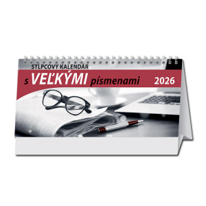 Tischkalender Säulenkalender mit großen Buchstaben 2026 - Reklamnepredmety