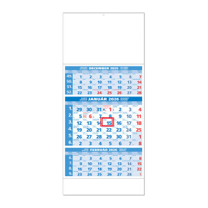 Planungskalender STANDARD 3M blau 2026 - Reklamnepredmety