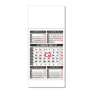 Planungskalender STANDARD 5M grau 2026 - Reklamnepredmety