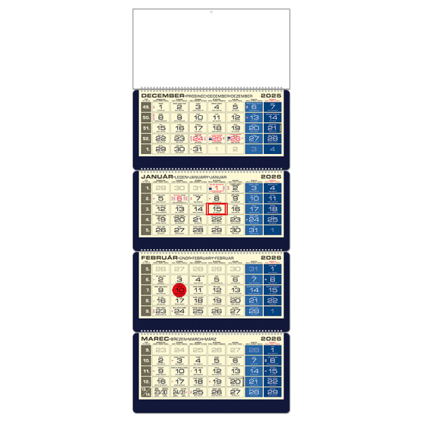 LUXUS 4M blauer Planungskalender 2026