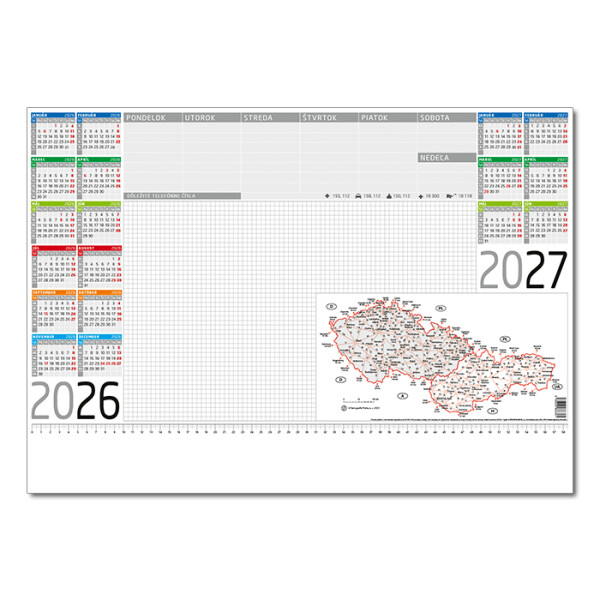 Farbiges Tischset mit Karte 2026