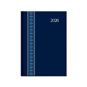 Tageskalender A5 FOLK EXTRA blau 2026 - Reklamnepredmety