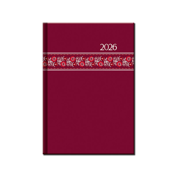 Wochenkalender A5 FOLK rot 2026