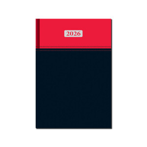 Tageskalender A5 MILANO rot-schwarz 2026 - Reklamnepredmety