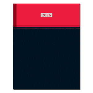 Managerkalender A4 MILANO rot-schwarz 2026 - Reklamnepredmety