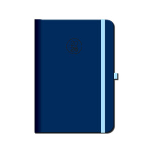 Tageskalender A5 FLORENCIA marine mit Gummiband 2026 - Reklamnepredmety