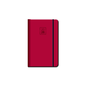 Mini-Tagebuch A6 FLORENCIA rot mit Gummiband 2026 - Reklamnepredmety