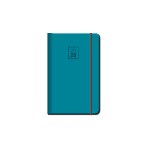 Mini-Tagebuch A6 FLORENCIA türkis mit Gummiband 2026 - Reklamnepredmety