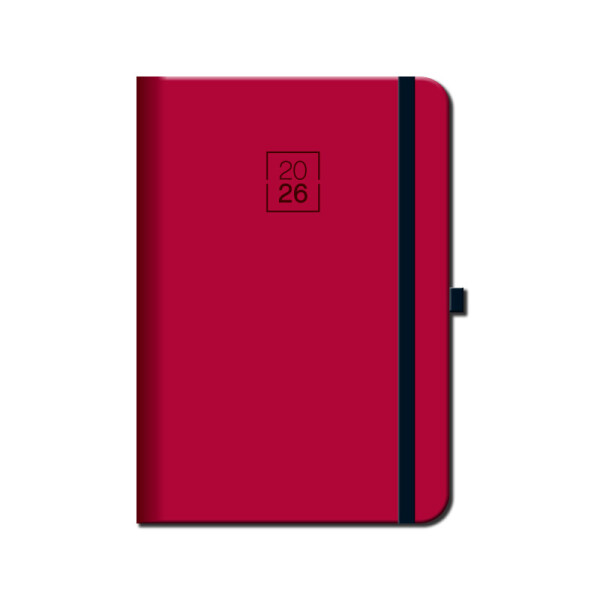 Wochenkalender A5 FLORENCIA rot mit Gummiband 2026