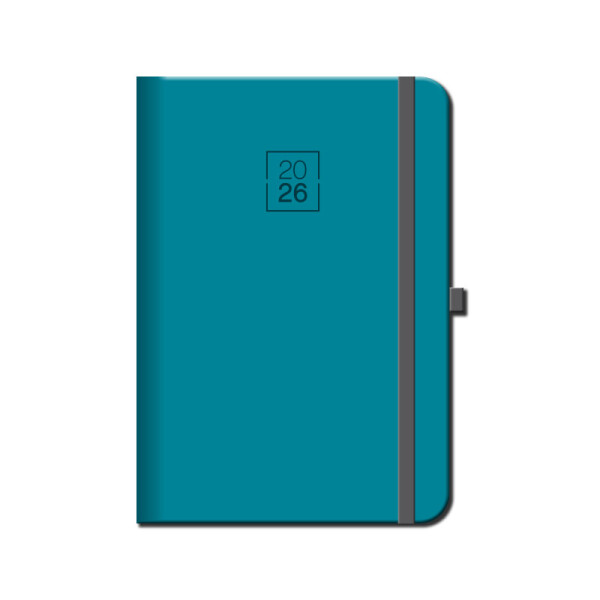 Wochenkalender A5 FLORENCIA türkis mit Gummiband 2026