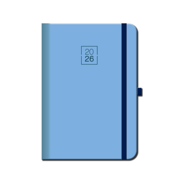 Wochenkalender A5 FLORENCIA hellblau mit Gummiband 2026