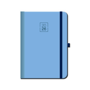 Wochenkalender A5 FLORENCIA hellblau mit Gummiband 2026 - Reklamnepredmety