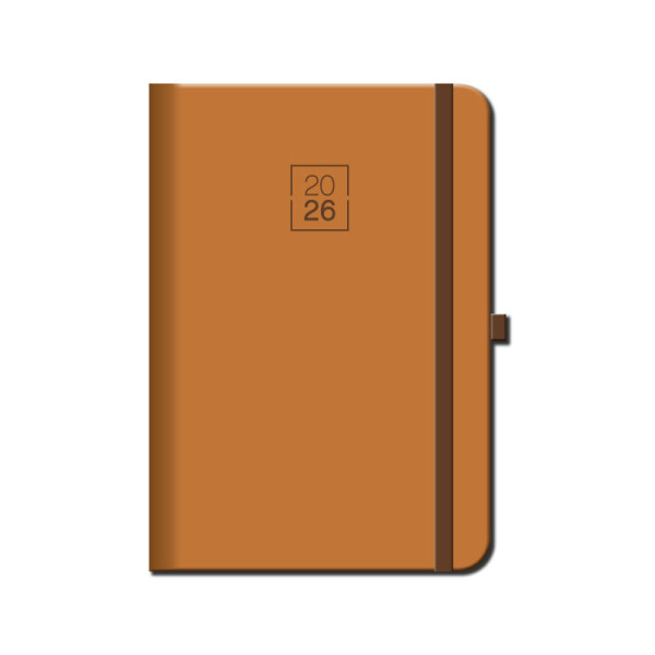 Wochenkalender A5 FLORENCIA braun mit Gummiband 2026