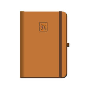 Wochenkalender A5 FLORENCIA braun mit Gummiband 2026 - Reklamnepredmety