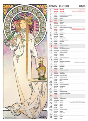Kalender Alphonse Mucha - Reklamnepredmety